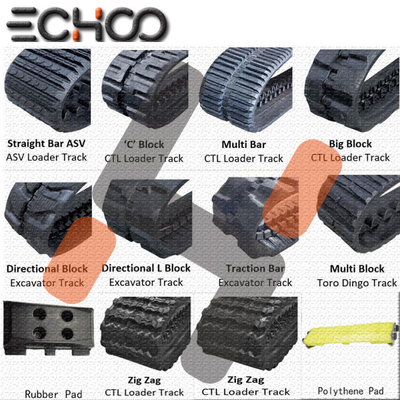 คุณภาพ  ECHOO Rubber Tracks For Excavators Mini Diggers , Compact Track Loader โรงงาน