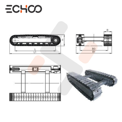 3 ตัน Custom Track Frame Crawler Undercarriage สำหรับ Mini Excavator