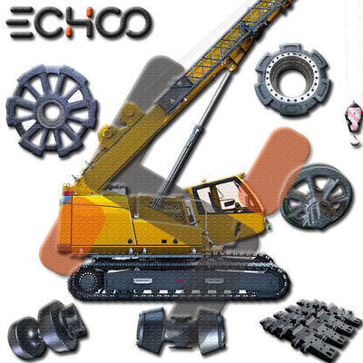 OEM Crawler Crane ชิ้นส่วนช่วงล่าง Track Roller Top Roller Sprocket Idler Shoes